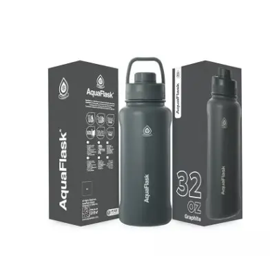 Aqua Flask Sports Water Bottle 946ml Graphite, Model AF-V190