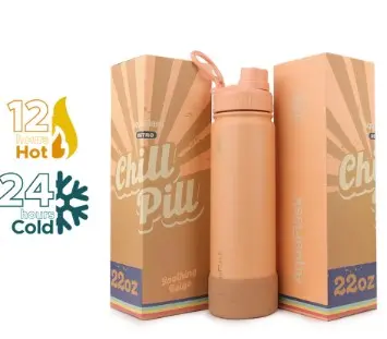 Aqua Flask Retro Water Bottle  650ml Chill Pill Soothing Beige, Model AF-V97