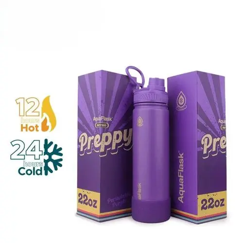 زجاجة مياه Aqua Flask Retro 650 مل Preppy - بنفسجي بيريوينكل AF-V101