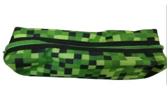 Pixels Green Pencil Case - Polyester PM23124C