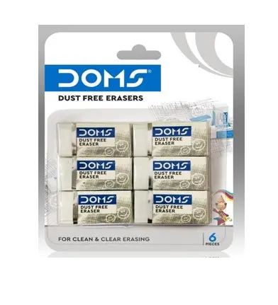 Doms Eraser Set 6 Pieces on Card