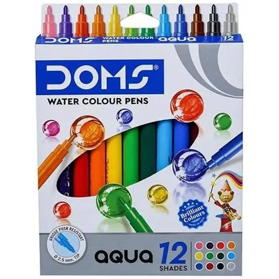 Doms Aqua Sketch Pens Set – 12 Colors