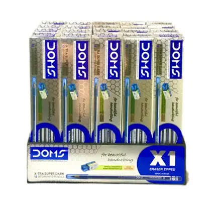 Doms X1 Pencil with Eraser (Stand Pack) + Sharpener