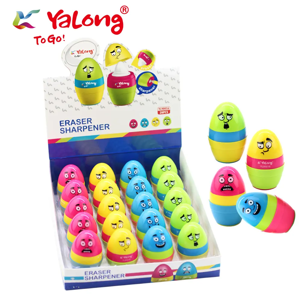 Yalong Egg-Shaped Pencil Sharpener with Eraser
