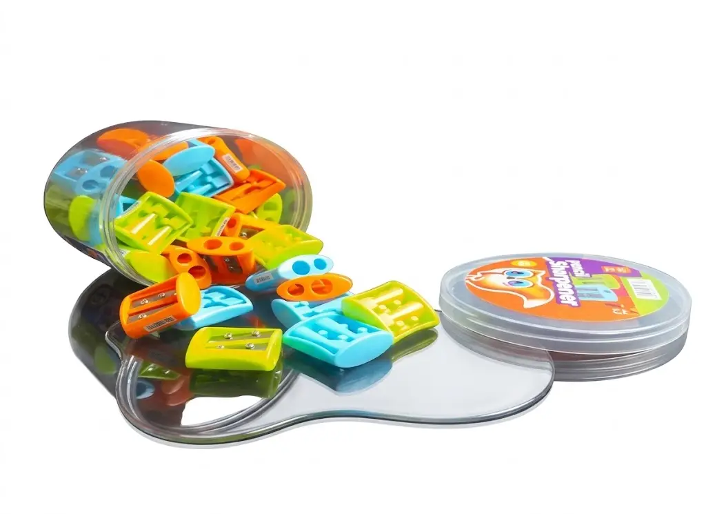Yalong Plastic 2-Hole Pencil Sharpeners Jar – 36 Pieces