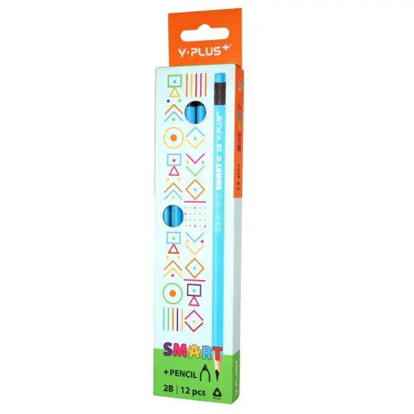 Y-Plus SMART 2B Pencils with Eraser Blue, Box of 12 PX250300