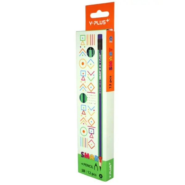 Y-Plus SMART 2B Pencils with Eraser  Green/Blue Box of 12 PX250420