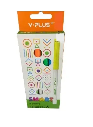 طقم أقلام ماركر Y-Plus SMART طويلة السن – 6 ألوان، علبة كرتون، موديل FP250500