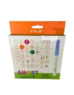 SMART Y Plus Jumbo Long Tip Marker Set 12 Colors Cardboard Box FP250400