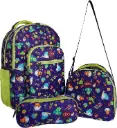 DEA TRIO 18-Inch School Backpack Set with Lunch Bag & Pencil Case - Dark Blue