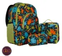 DEA TOON 18-Inch School Backpack Set with Lunch Bag & Pencil Case - Green