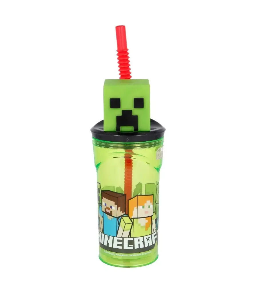 STOR 3D Figurine Tumbler Kids Water Bottle 360 ml - Minecraft