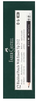 قلم رصاص فابر كاستل 2112 (2B) بأستيكه - عبوه 12 قلم