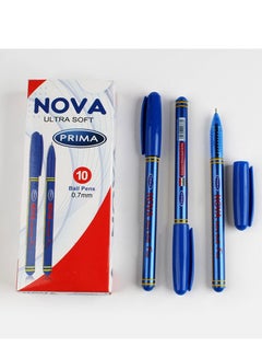 Prima ballpoint pen nova blue pack of 10 pens