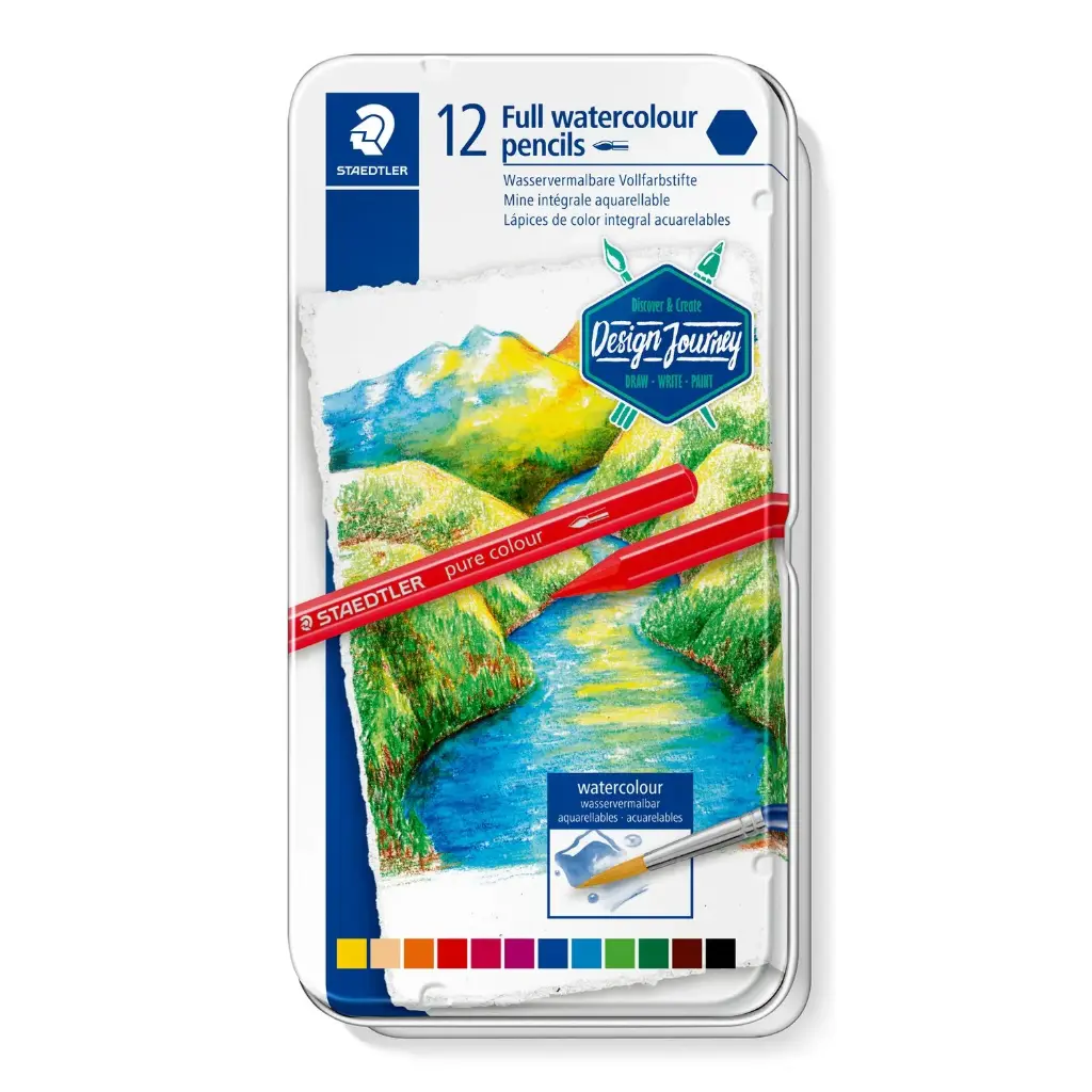 STAEDTLER Watercolour Pencils 12 Colors – Metal Box