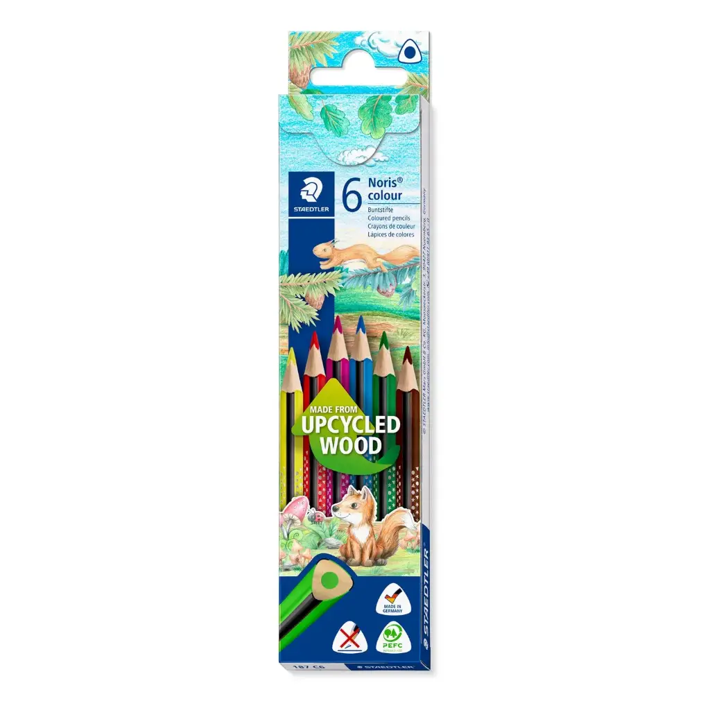  STAEDTLER Noris، علبة أقلام تلوين خشبية 6 ألوان