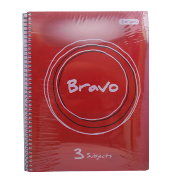 كشكول نيو برافو3 ماده 126 ورقة غلاف بلاستك بالقطعة