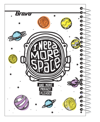 Bravo Notebook Hard Cover 186 Sheets Large - 5 Subject Single Piece