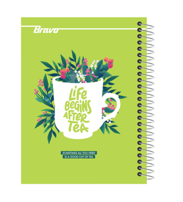 Large Hardcover Notebook – 145 Sheets, 4 Subjects