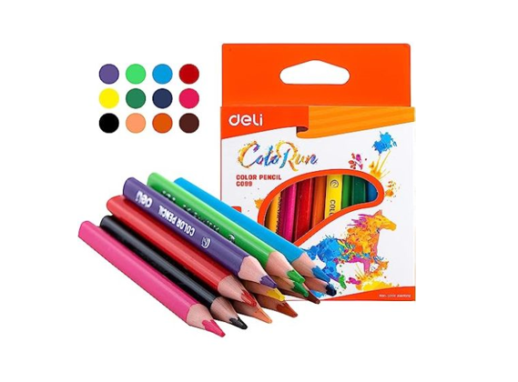 ديلي علبة الوان خشب 12 لون قصير