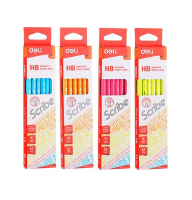 Deli Pencil With Eraser HB - Box 12 PenEU50800