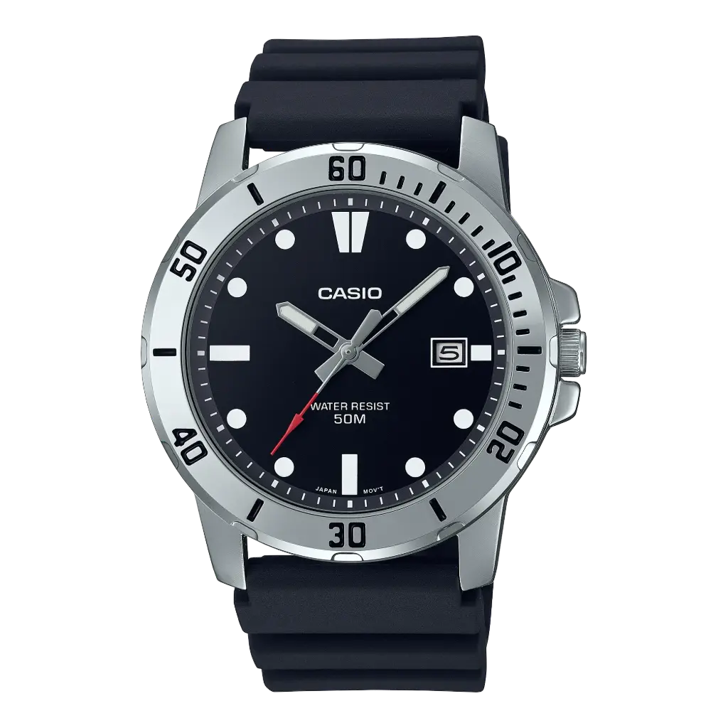 ساعة كاسيو بسوار ريسين MTP-VD01-1EVUDF