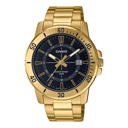 Casio Stainless Steel Triple-Fold Clasp Watch MTP-VD01G-1CVUDF