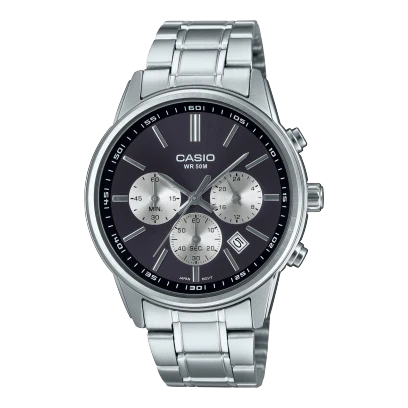 Casio Stainless Steel One-Touch 3-Fold Clasp Watch MTP-E515D-1AVDF