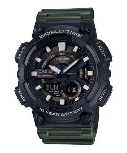Casio Resin Band Watch AEQ-110W-3AVDF