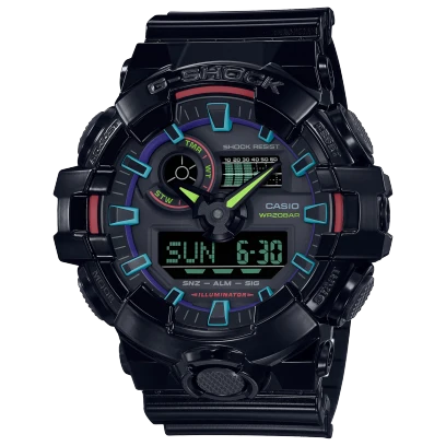 ساعة كاسيو G-Shock موديل GA-700RGB-1ADR