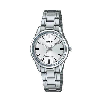 Casio Stainless Steel Triple-Fold Clasp Watch LTP-V005D-7AUDF