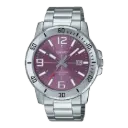Casio Stainless Steel Triple-Fold Clasp Watch MTP-VD01D-6BVUDF