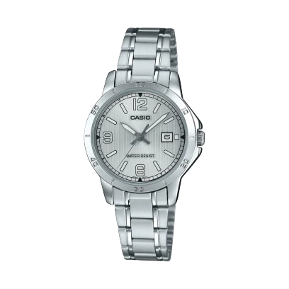 Casio Stainless Steel Triple-Fold Clasp Watch LTP-V004D-7B2UDF