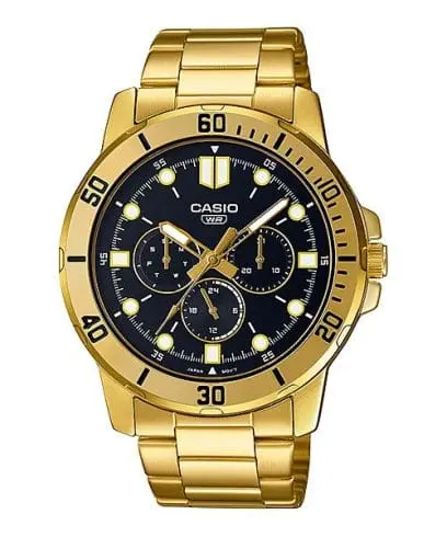 Casio Stainless Steel Triple-Fold Clasp Watch MTP-VD300G-1EUDF