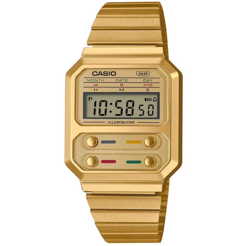 Casio Stainless Steel Adjustable Clasp Watch A100WEG-9ADF
