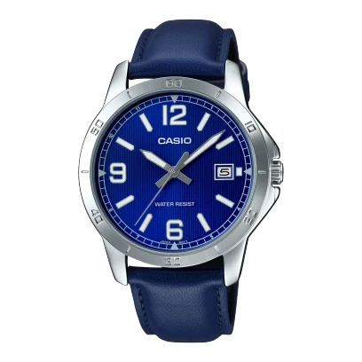 ساعة كاسيو بسوار جلد موديل MTP-V004L-2BUDF