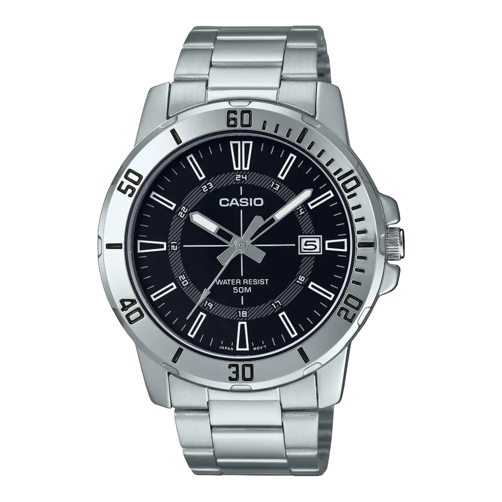 Casio Stainless Steel Triple-Fold Clasp Watch MTP-VD01D-1CVUDF