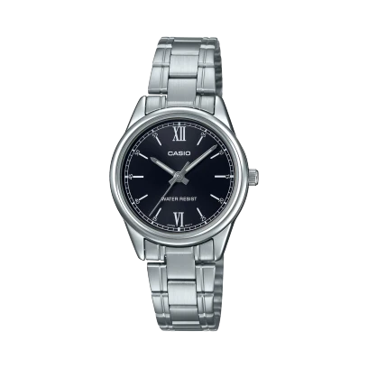 Casio Stainless Steel Triple-Fold Clasp Watch LTP-V005D-1B2UDF