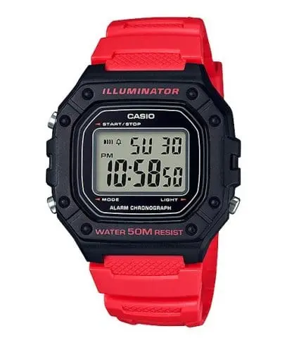 ساعة كاسيو بسوار ريزن موديل W-218H-4BVDF