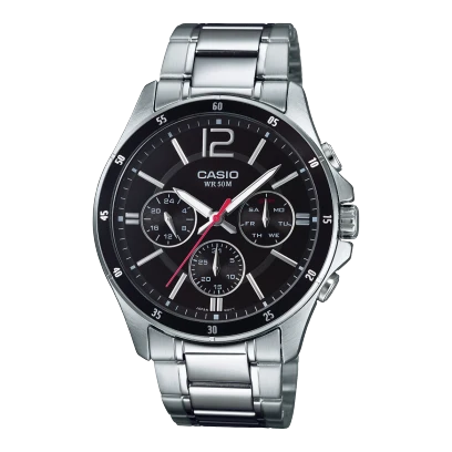 Casio Stainless Steel One-Touch 3-Fold Clasp Watch MTP-1374D-1AVDF