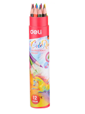 Deli Luxury Colored Pencils 12 Colors – Metal Box