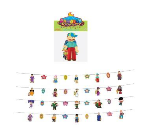 Small Character Decorative Garland – 12-Piece Pack