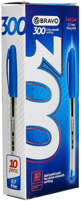 Bravo ballpoint pen 0.7 mm model 300 blue pack of 10 pcs