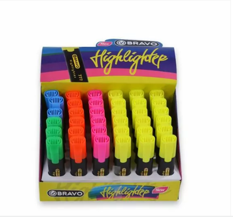 Bravo Stand Fluorescent Pens 36 Multi-Colored