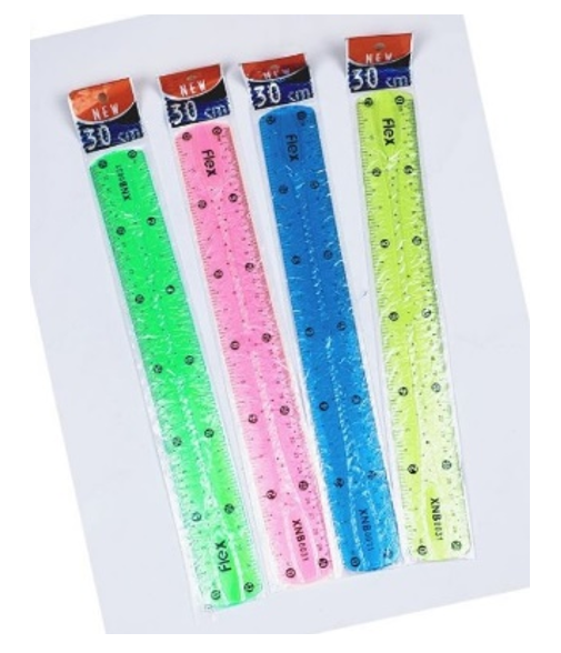 Fluorescent Rubber Ruler 20 cm – Dozen