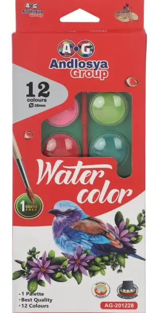 AG Watercolor Paint Set, 12 Colors