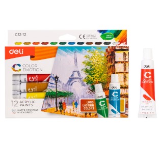 ديلي علبة ألوان اكريليك 12 لون 12مل