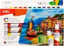 Deli Gouache Paints 12 Colors × 12ml