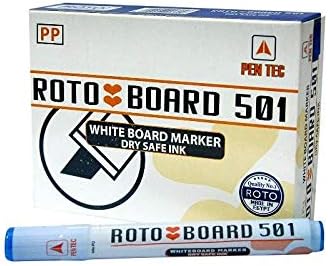 Roto board 501 set of 12 white board chisel tip marker - blue