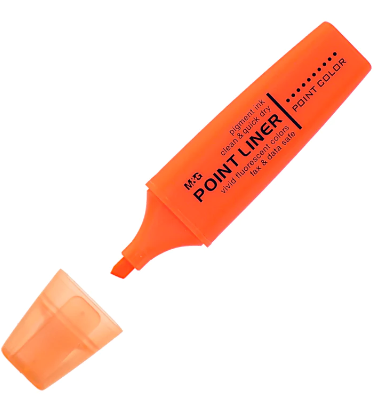 M&G Box Highlighter Pen 12 Pen Fluorescent Orange